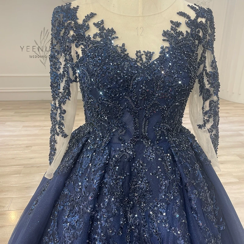 

Gown Long Sleeve Vintage Wedding Dress 2022 Elegant Lace Appliques vestido De Noiva Sweep Train Bride Bridal