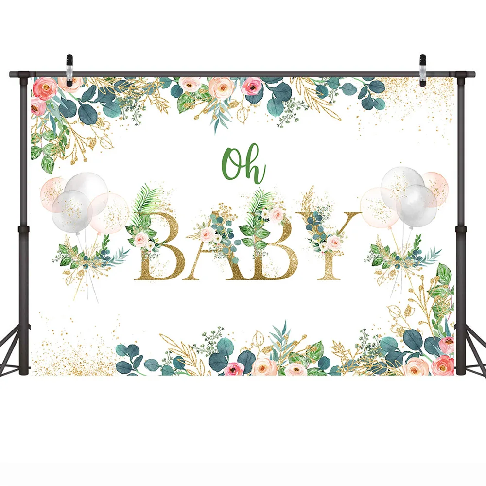 Wild Oh Baby Party Backdrop Jungle Forest Animals Baby Shower Background Green Leaves Newborn Animals Birthday Decorations