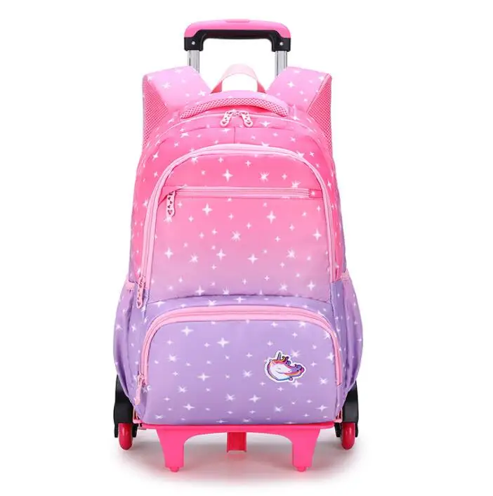 

School Wheeled Backpack Bag Kids Rolling School Trolley Bags Student Book Bag with Wheels School Rolling Backpack Bag For Girls