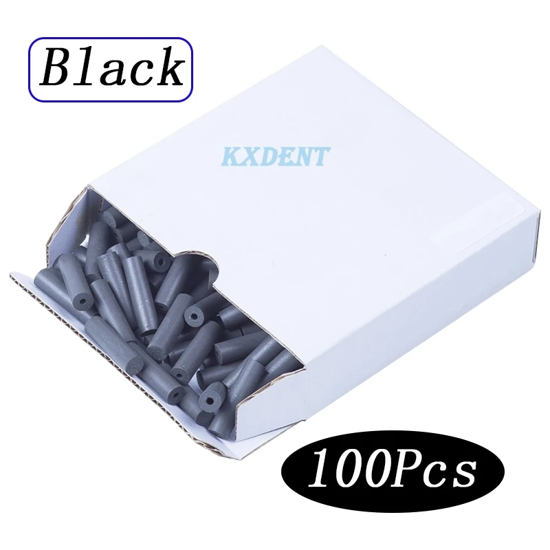 100pcs/box Dental Rubber Polishing Granule Tooth Rubber Wheel /Green / Brown/Black/Grey Dental Lab Polishing Tools