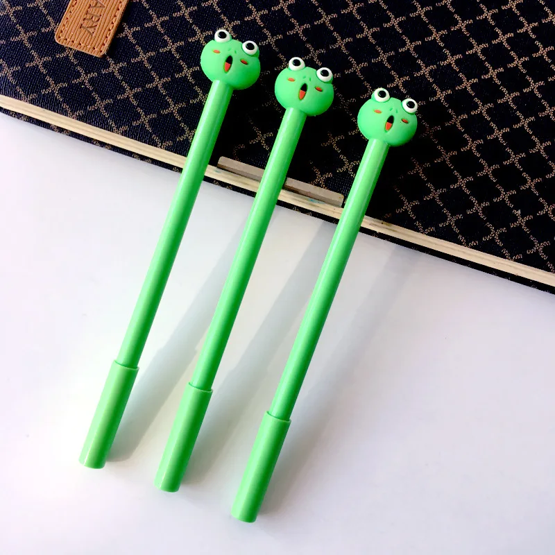 

24 Pcs Creative Stationery 0.5mm Black Little Fresh Cartoon Student Signature Pen Lovely Frog Neutral Pen