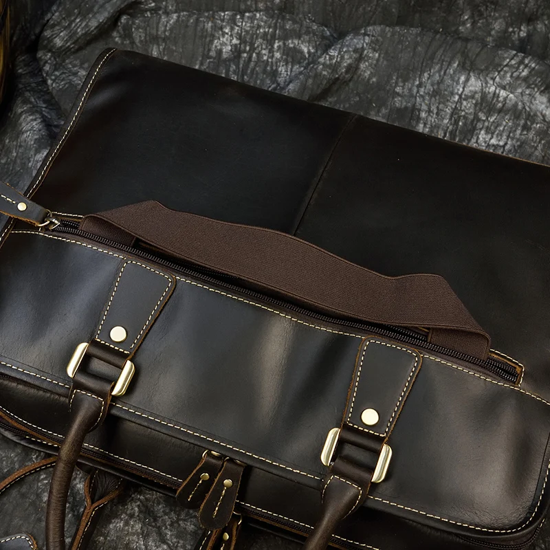 Newsbirds Mens Leather Handbag 15.6 Inch PC Notebook Laptop Briefcase Shoulder Bag 100% Cowhide Man Bag Male Business Bag