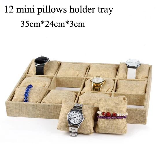 High Level Fabric Jewelry Box Jewelry Display Holder Bracelet Ring Earring Button Pendant Tray Case Jewelry Storage Organizer