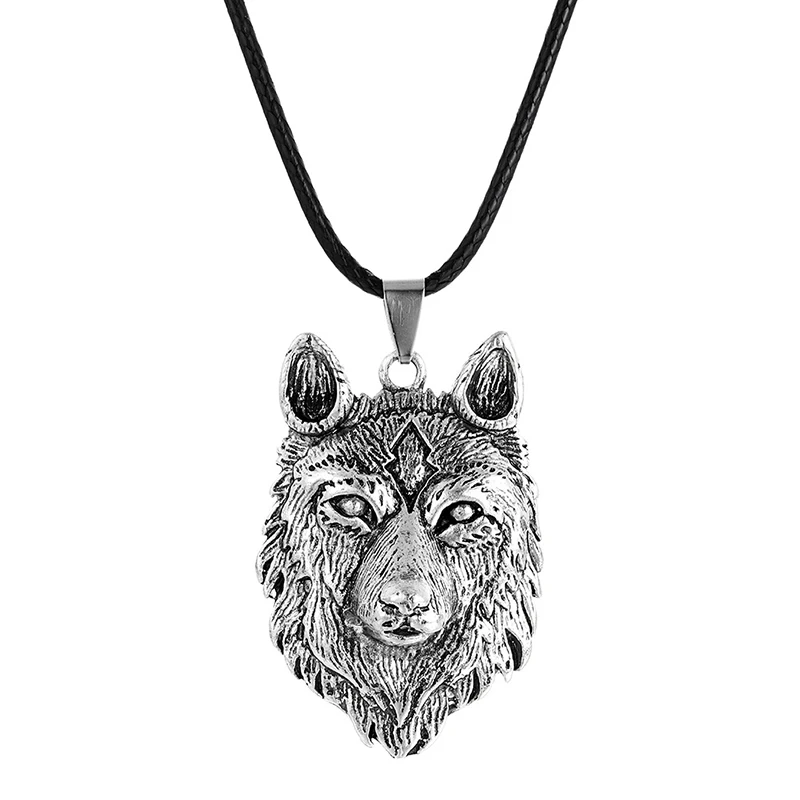 11 Styles Creative Tibetan Silver Norse Wolf Head Pendant Amulet Animal Long Necklaces For Women Fashion Unisex Jewelry