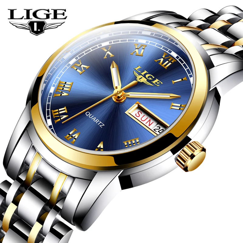 Imagem -02 - Lige Relógio Feminino Marca de Luxo Simples Quartzo Senhora Relógio de Pulso à Prova Dfemale Água Moda Feminina Relógios Casuais Reloj Mujer Novo