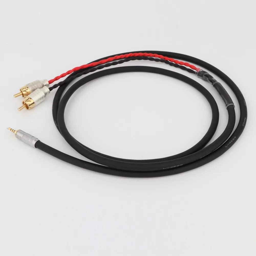 Preffair ofc cobre hifi 2.5mm trrs para 2 rca cabo macho 2.5mm conector de equilíbrio para 2 rca cabo de áudio macho para cabo amplificador