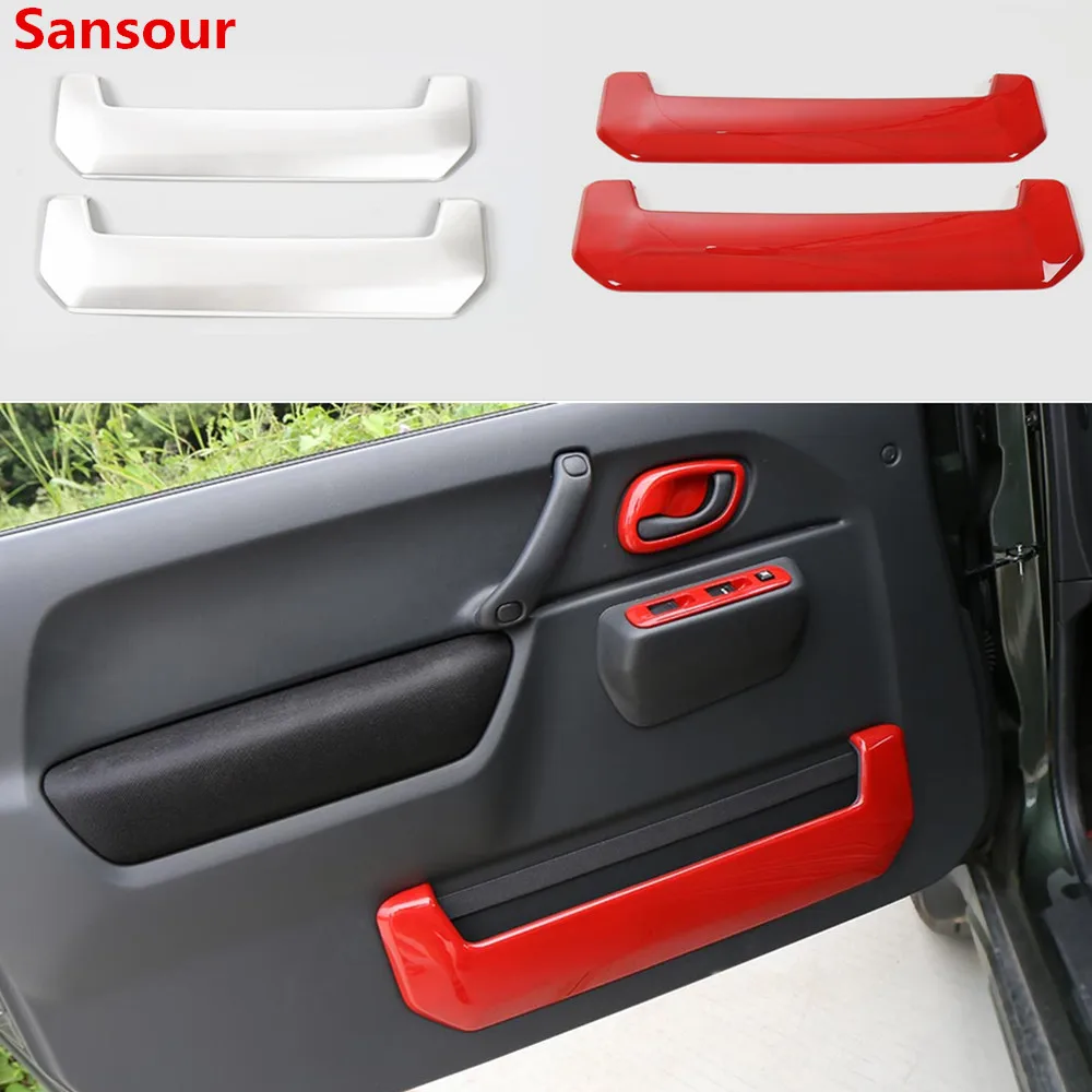 

Sansour Interior Mouldings ABS Car Door Storage Box Decoration Cover Stickers for Suzuki Jimny 2007-2018 Car Accessories