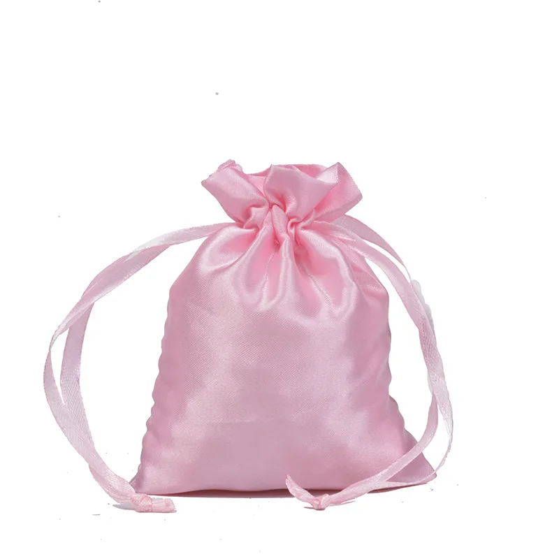 50pcs/lot 7x9cm Small Satin Silk Drawstring Pouches  Jewelry Makeup Packaging Bags Christmas Wedding Party Gift Decoration Bags