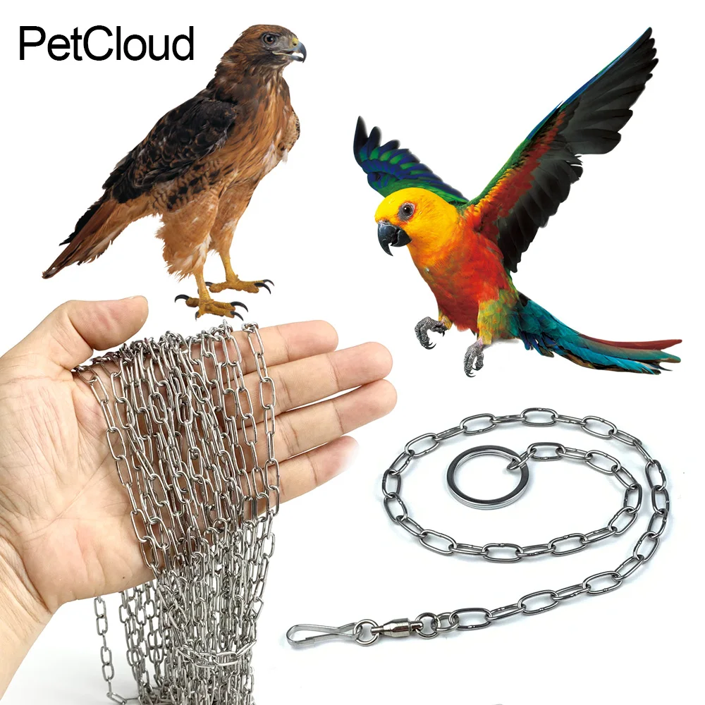 Bird Parrot Foot Chain Stainless Steel Welded Joint DIY For Small Pets Foot Ring Stand Outdoor Flying Training Pet Accessories