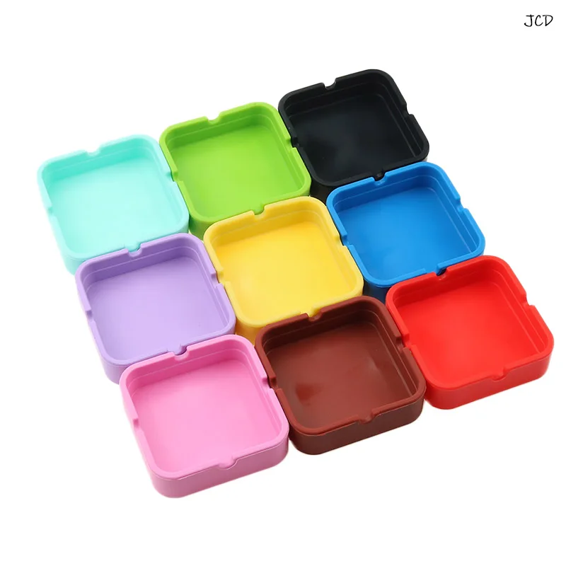 

JCD 1pcs Silicone Ashtray High Quality Square Green Ashtray Colorful Silicone Rubber Ashtray Rack Smoking Accessories