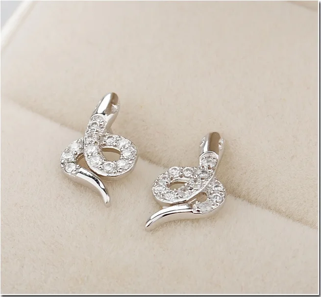 Boucles d'oreilles serpent en cristal argent Sterling 925, bijoux tendance pour femmes et filles, cadeau à la mode