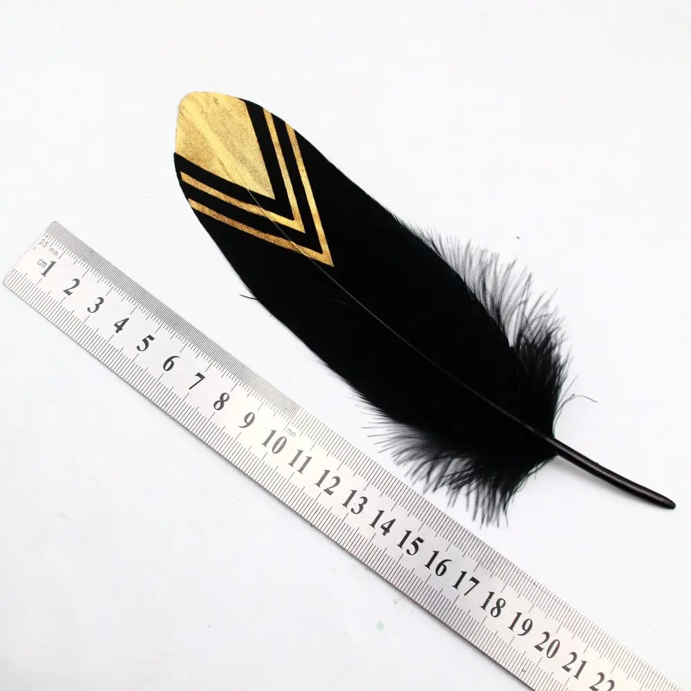 Gold Dipped 13-18CM Goose Feathers For Decoration Handicraft Accessories DIY Pluma