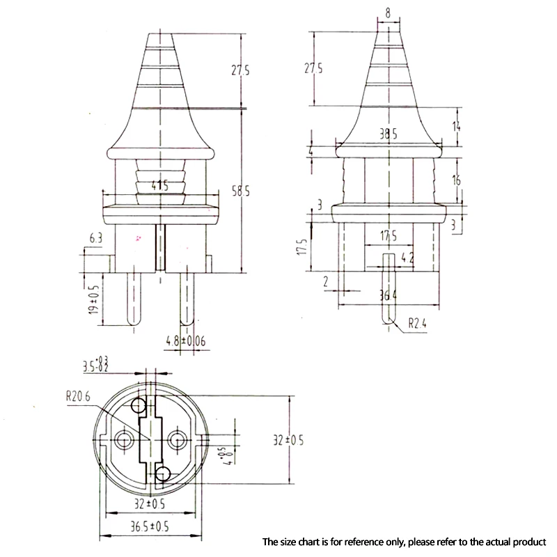 1 stücke Weiß Blau Schwarz Französisch Deutschland EU Wasserdichte Schuko Power Stecker Europäischen 16A 2pin Kabel Verdrahtung Stecker Konverter stecker – Detail 6