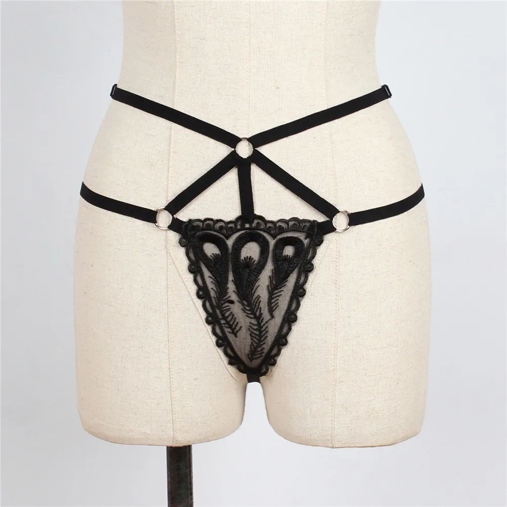 

Women's Sexy Hollow Bandage Lace Embroidered Thong Thong Panties Transparent Hollow Lace Underwear