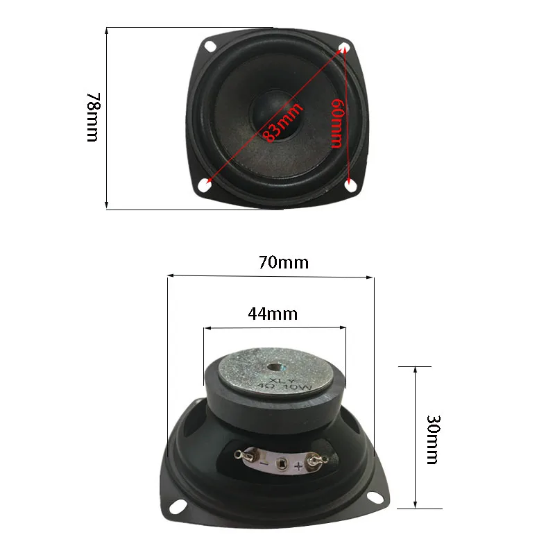 3 Inch Full Range Speaker 4Ohm 10W Portable Speaker 78mm Satellite Loudspeaker Unit Home Theater DIY 2Pcs