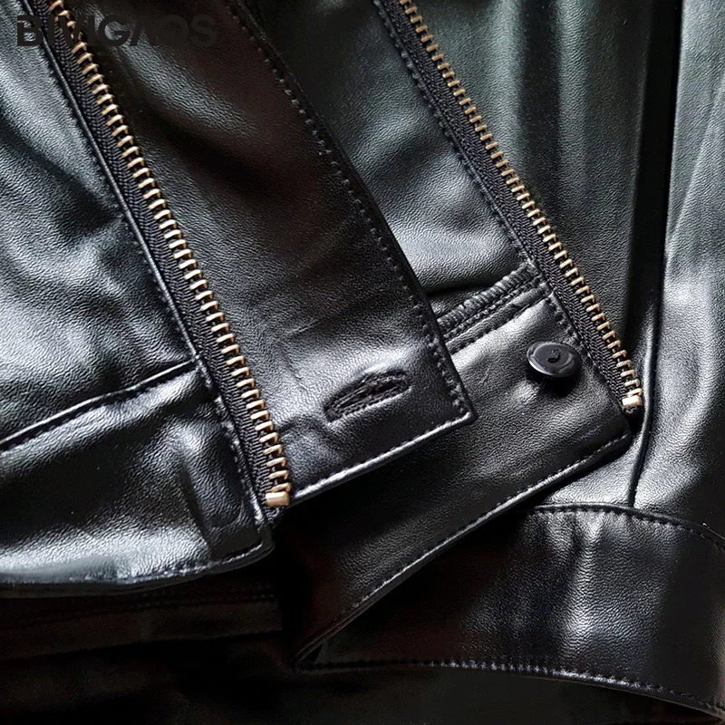 BIVIGAOS New Women\'s Large Ring Zipper PU Leather Skirt A-line Black High Waist Skirt Women Gothic Mini Skirt