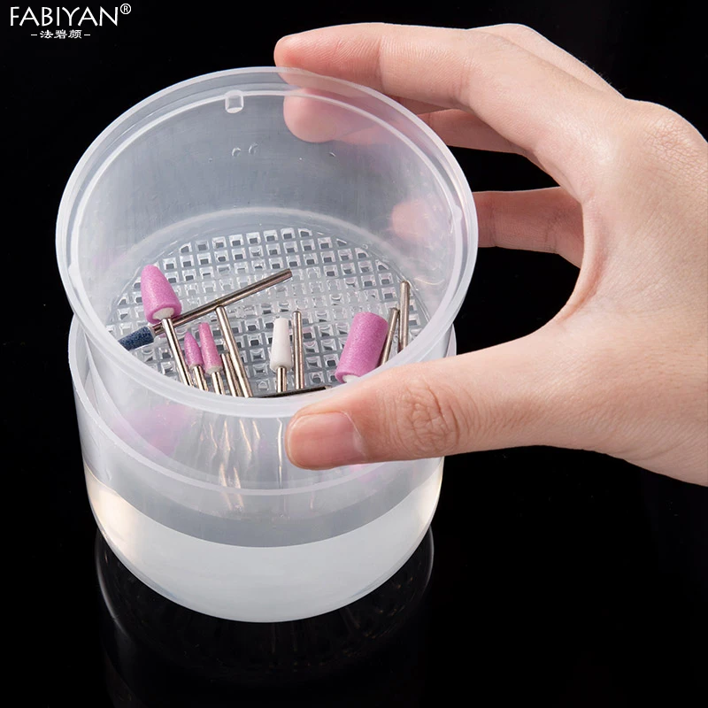 Nail Art Drill Bits Grinding Head Sterilizer Disinfection Box Manicure Storage Case Clipper Tweezers Accessories Cleaning Tool