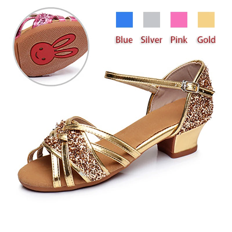 Child Dance Shoe For Girls/Kids/Women Ballroom Latin Shoe Ladies Modern Tango Salsa Sandals Dancing Shoe 3.5CM Low Heel