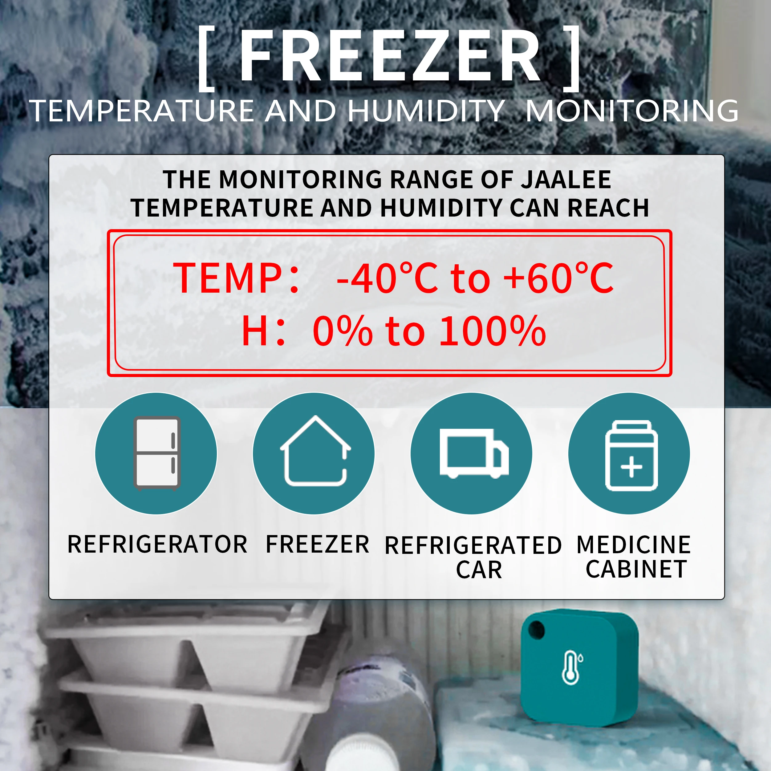 Jaalee Wireless Temperature/Humidity/Dewpoint/VPD Smart Sensor Data Logger Export Monitor Refrigerator Freezer Reptiles Humidor