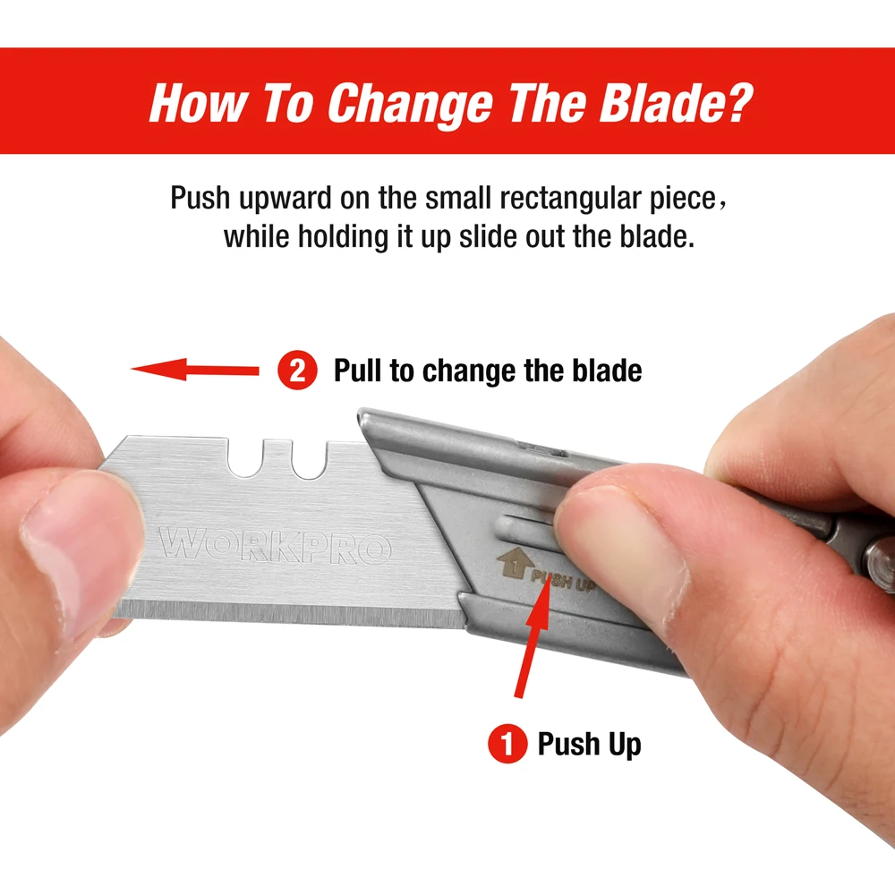 WORKPRO EDC Folding Utility Knife, Mini Box Cutter Quick Change Blade Razor Knife, Foldable Small Pocket Knife with Belt Clip