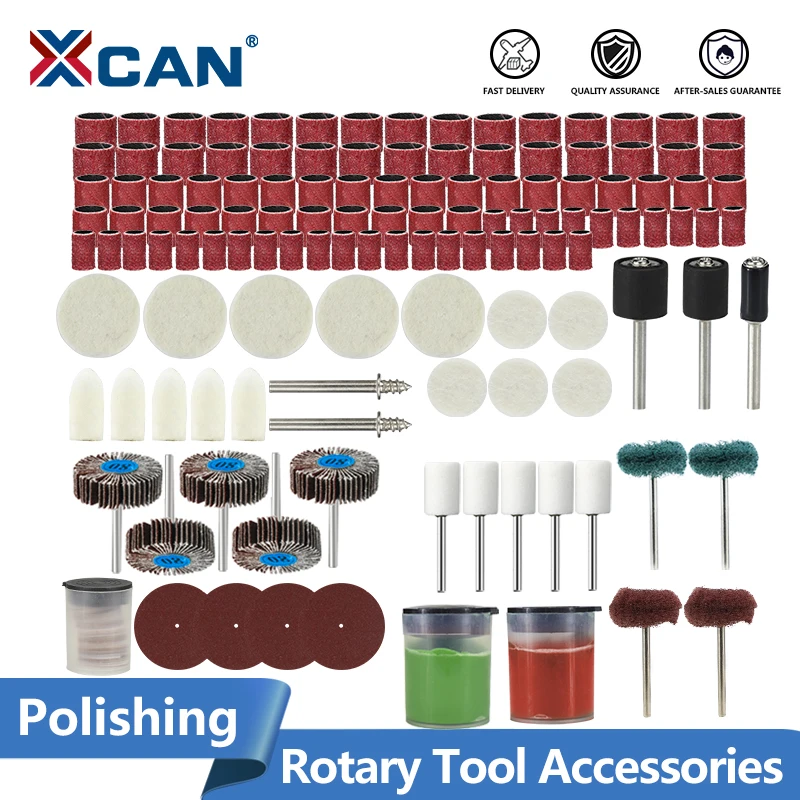 XCAN Polishing Tool Accessories Sanding Drum Woolen Polish Disc Grinding Head Sanding Disc Abrasive Disc for Dremel Rotary Tools