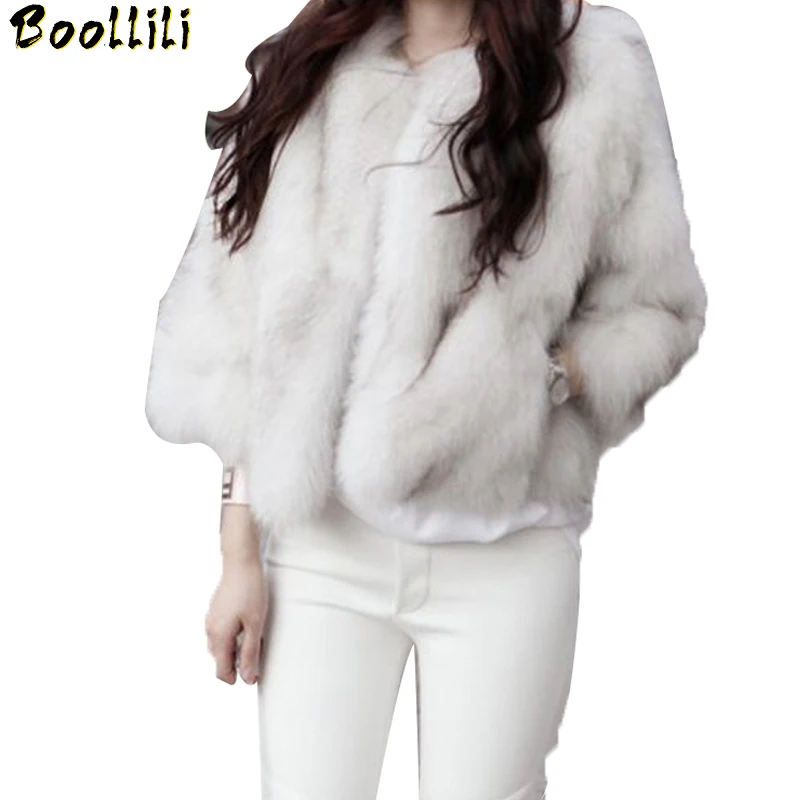 Fur Coat Womens 2023 Warm Winter Fur Jacket Faux Fox Fur White Faux Fur Coat Overcoat Imitation Faox Pocket Plus Size XXXL