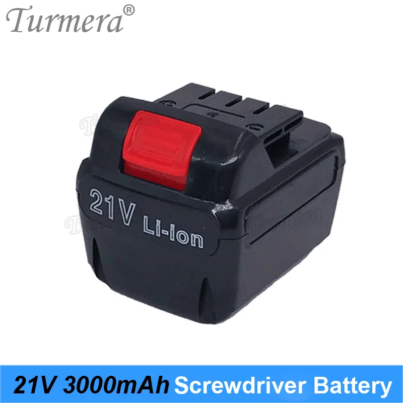 Turmera 12V 16.8V 21V 3000mAh Screwdriver Battery Electric Drill Battery Cordless Screwdriver Charger Battery For Power Tool Use