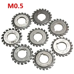 Modulo 0.5 M0.5 PA20 Gradi Foro 16 Millimetri #1-8 Hss Ad Evolvente Fresa Fresatura Degli Ingranaggi Del Cambio Utensili da Taglio fresa in Acciaio Ad Alta Velocità