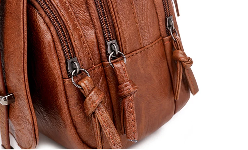 Multifunktionale Weiche PU Leder Kleine Schulter Tasche Für Frauen Vintage Mode Umhängetasche Weibliche Geldbörse Handy Handtasche – Detail 22