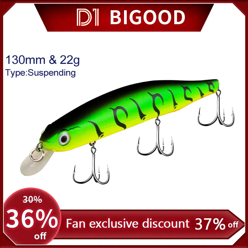 D1 Fishing Suspending Jerkbait Minnow Lures Wobblers 130mm/22g Shallow Running Orbit Kanto REAL Accessories For Pike Bass Tackle