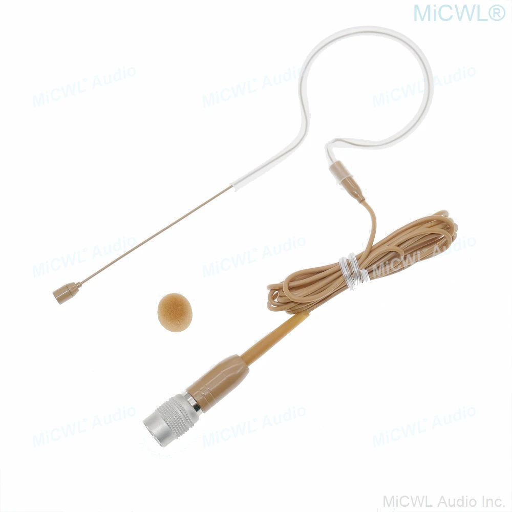 Tan Kleur Hoofd Enkele Haak Headset HeadMic Microfoon Voor Audio Technica Sennheiser G1 G2 G3 G4 Shure Draadloos Lichaamssysteem Bruin