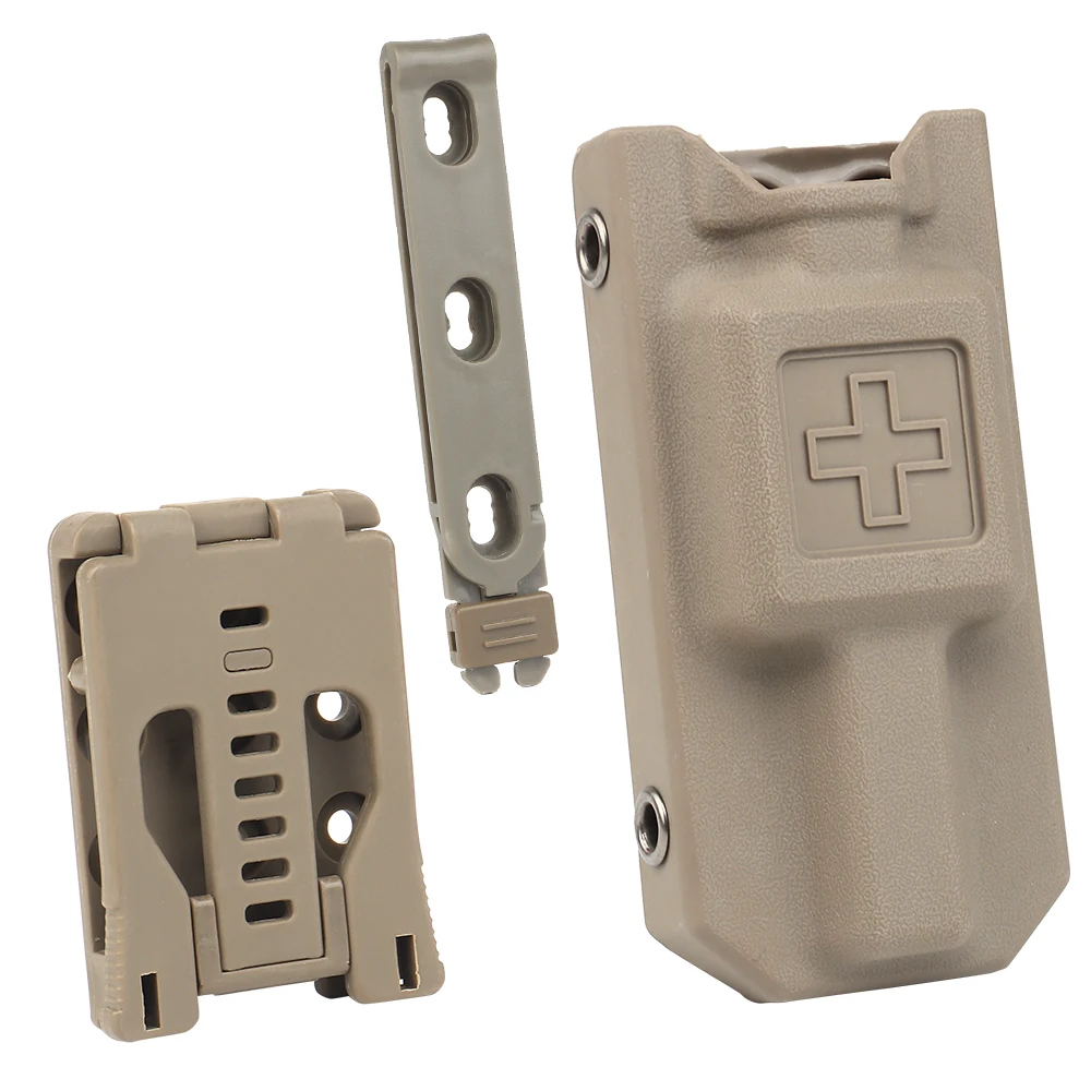 Tactical Molle Tourniquet Holder First Aid Kit Bag EDC Tourniquet Pouch Case with Belt Clip Hunting Storage Bag Box