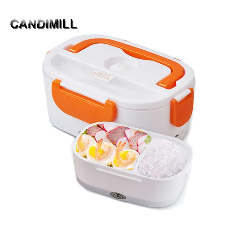 CANDIMILL Portable Electric Heating Lunch Box Food Heater Warmer Container Home Office Tableware Set 12V 110V 220V