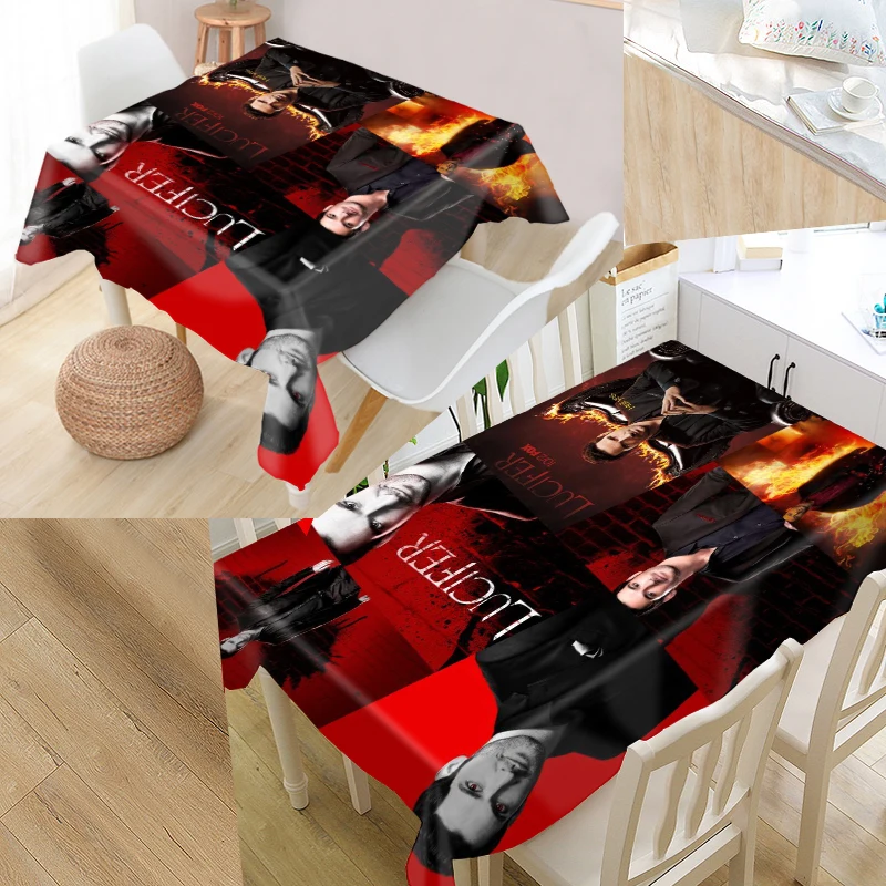 Custom Lucifer TV  Tablecloth Oxford Fabric Square/Rectangular Dust-Proof Table Cover For Party Home Decor TV Covers New 0804