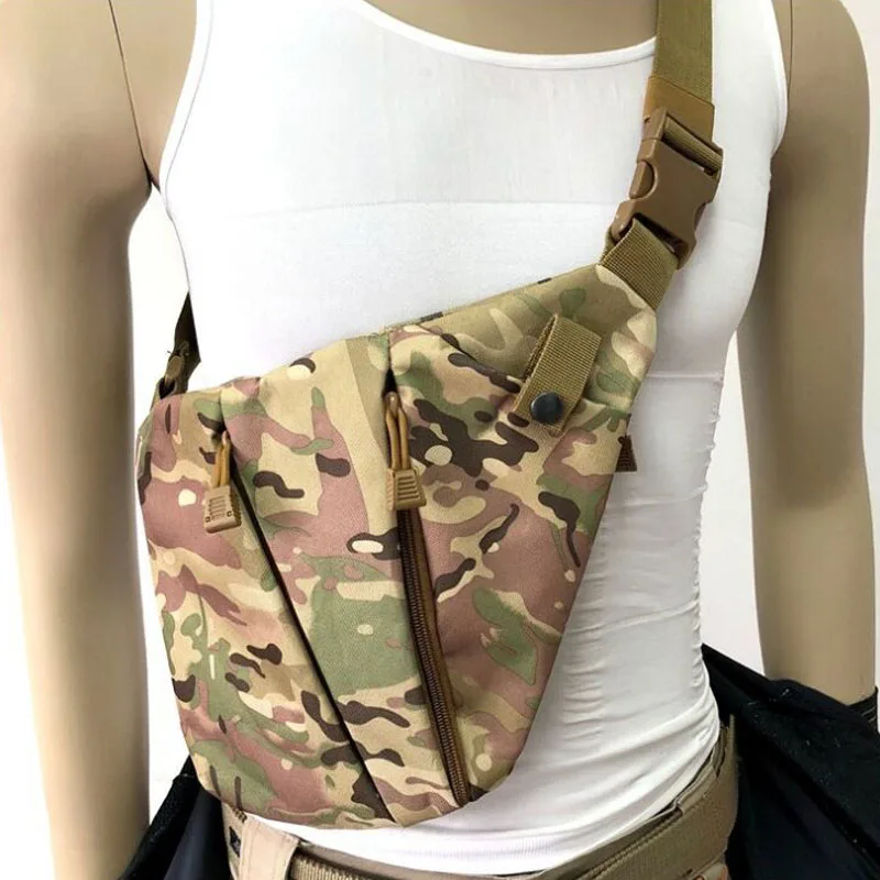 Concealed Tactical Bag Storage Gun Bag Holster Men\'s Left Right Nylon Shoulder Bag Anti-theft Chest Bag Hunting Sling XA696WA