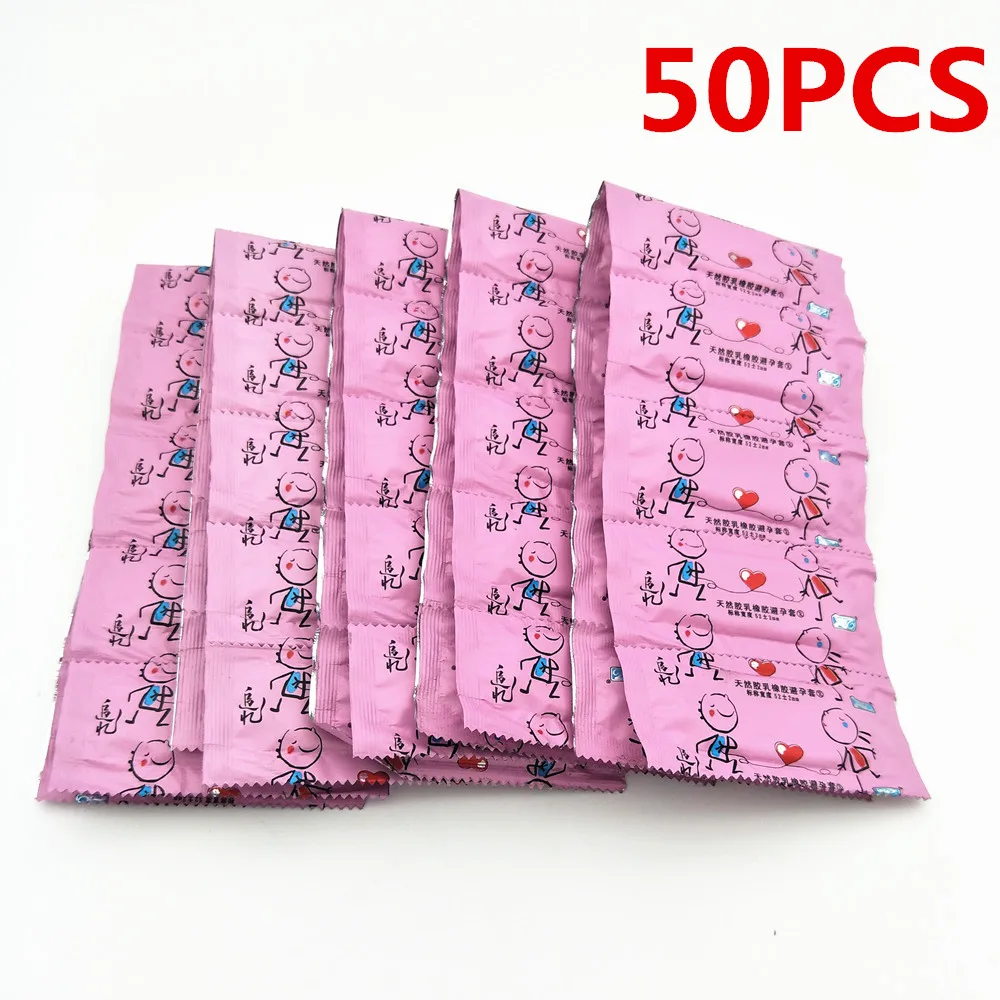 50 Pcs/Lots Ultra Thin Natural Latex Smooth Condoms For Men Penis Sleeve Rubber Safer Contraception Dick Adult Sex Product