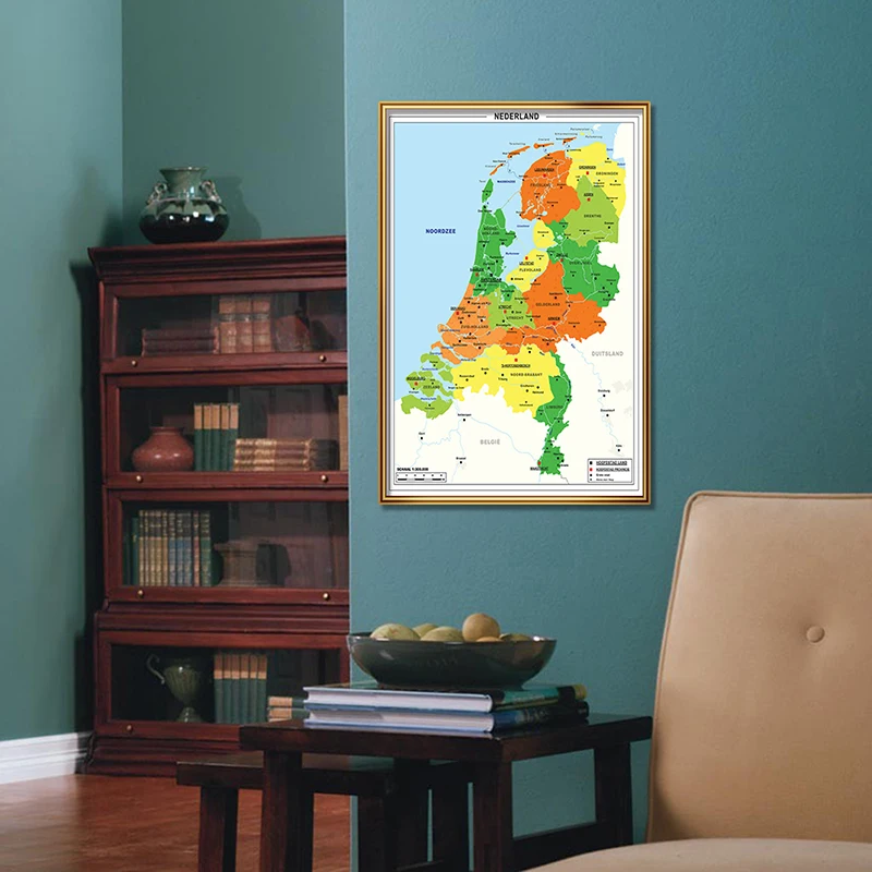 قماش المشارك الهولندية سلسلة هولندا s خريطة 42*59 سنتيمتر مشرق اللون طلاء جدران ديكور المنزل للتعليم اللوازم المدرسية