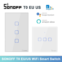 SONOFF T0 EU/US WiFi Smart Switch Smart Home interruptor Wall Light Touch Switch Panel For Alexa Google Assistant eWelink