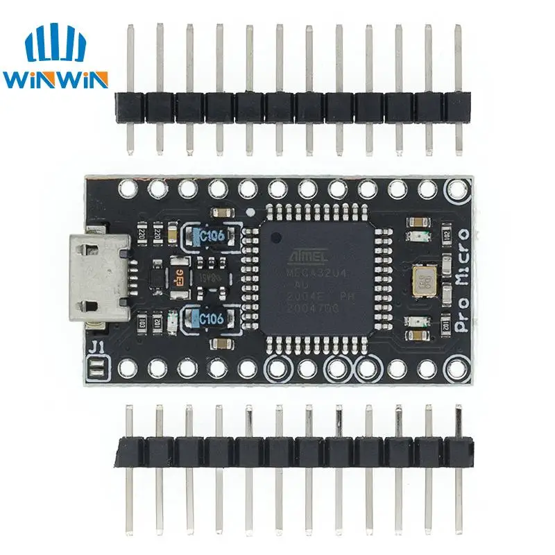 Pro Micro ATMEGA32U4 5V/16MHZ module With the bootloader for arduino MINI USB/Micro USB/TYPE-C with 2 row pin header for arduino