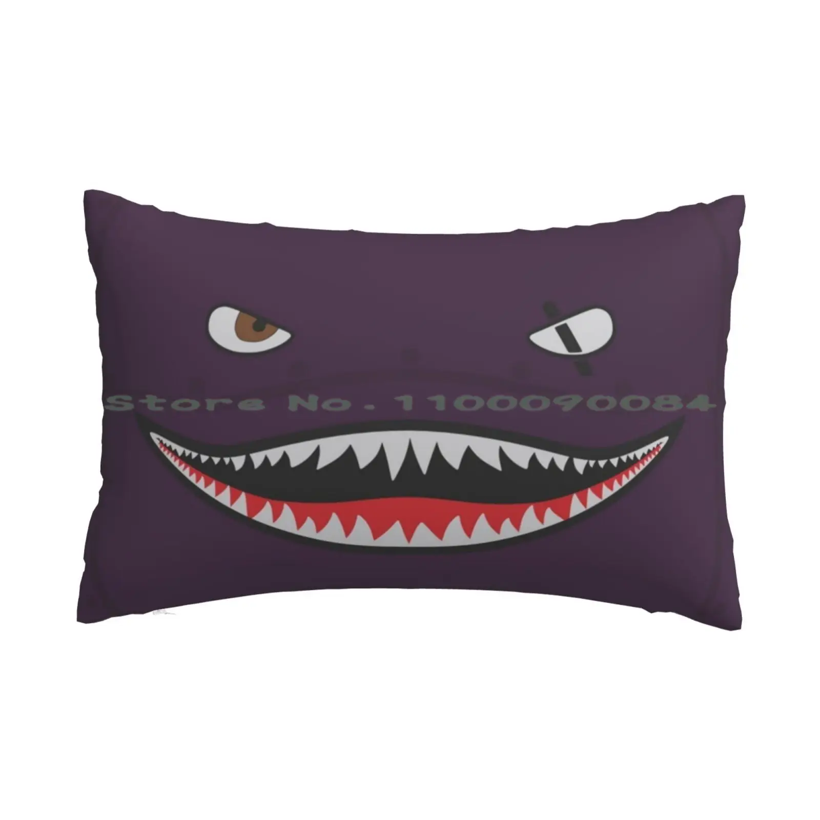 Purple Spitfire Shark Pillow Case 20x30 50*75 Sofa Bedroom Shark Fighter Plane Ww2 Spitfire Teeth Mouth Long Rectangle