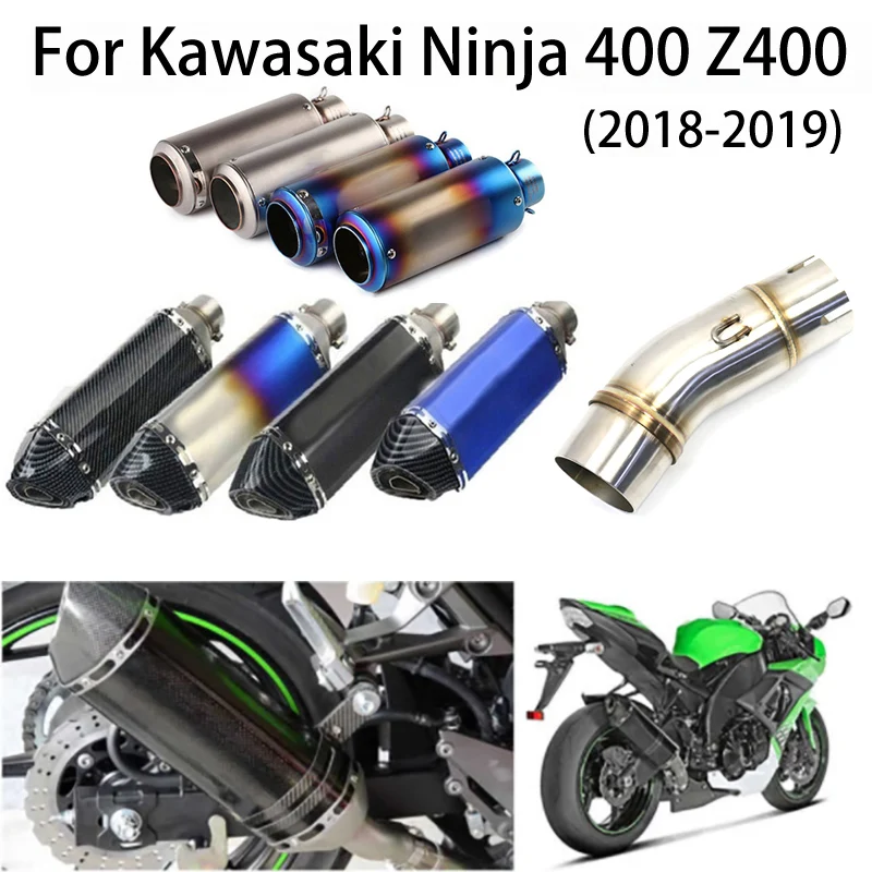 

For Kawasaki Ninja 400 Z400 2018 2019 2020 Motorcycle Exhaust Pipe Middle Mid Link Pipe Muffler Tube Dirt Bike escape moto