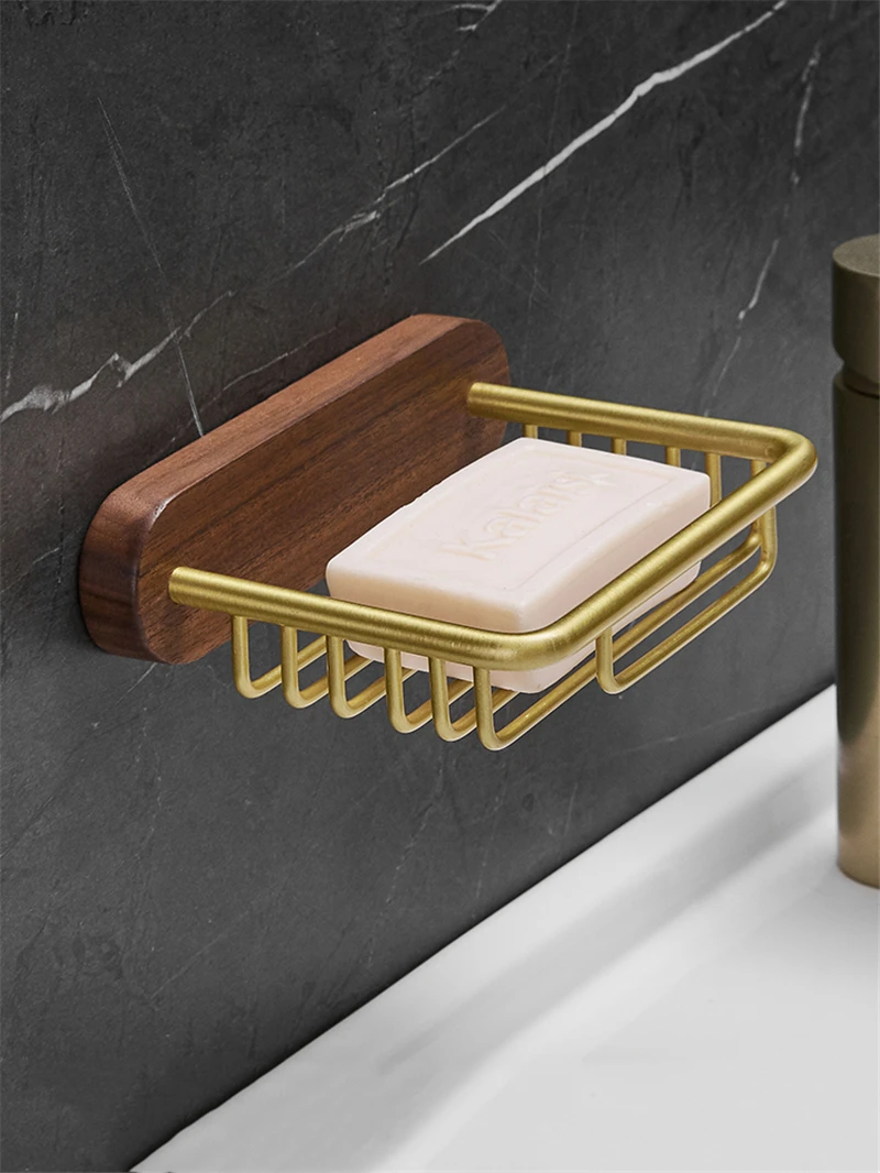 

Настенная мыльница, матовое золото, орех, алюминиевая корзина для мыла, держатель для мыла, аксессуары для ванной