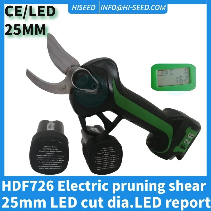 HISEED F26 Electric Fruit Tree Pruning Shears Wireless 2.5 Cm Cutting LED Screen Report