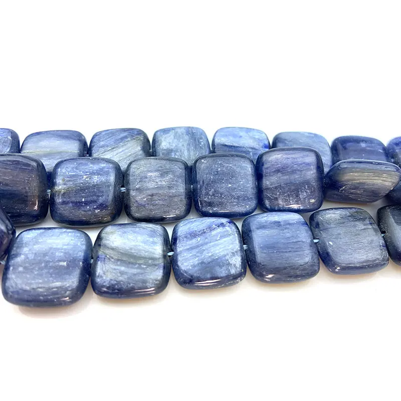 12-18mm Flat Square Blue Kyanites Natural Stone Beads For Jewelry Making Beads 15\'\' Needlework DIY Beads Bracelets For Women