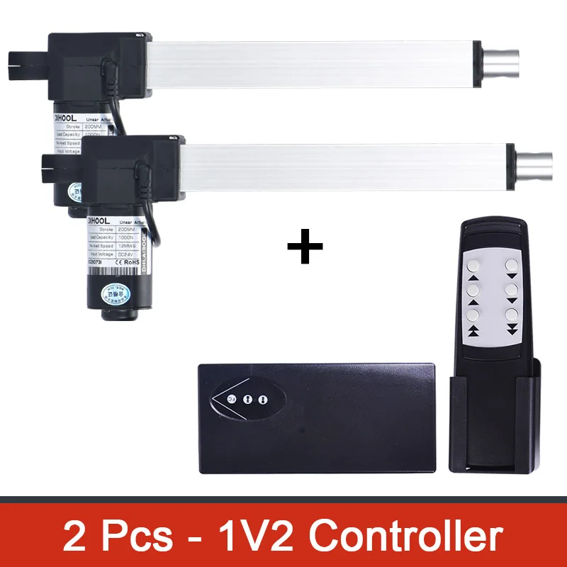 500mm Stroke Linear Actuator 1500n 20inch 330lb DC12v 24v Linear Actuator Set with Wifi Controller Simultaneous Control