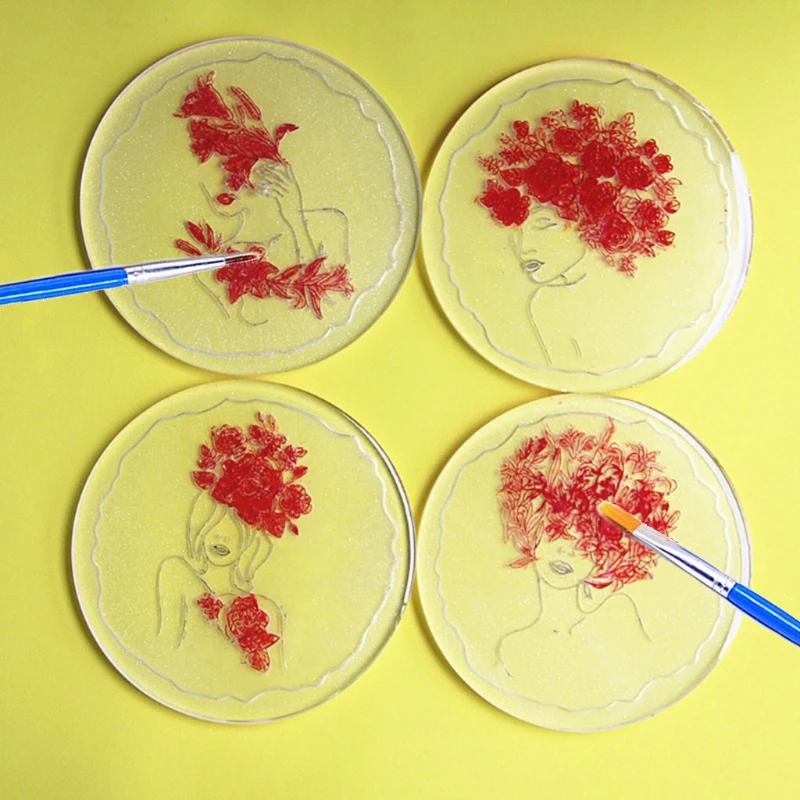 12 Colors Acrylic Paint Set 5ML/Box DIY Pigment with Hook Line Pen Draw Brush