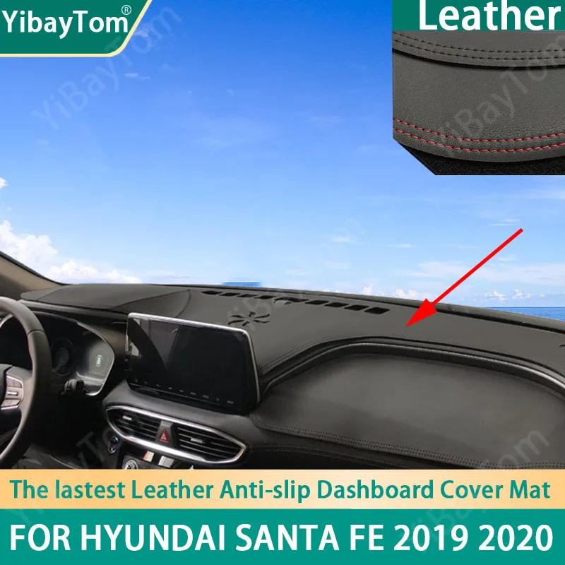 Anti-scratched water-proof Durable Excellent PU Leather Dashboard Anit-slip Anti-UV Cover mat For Hyundai Santa Fe 2019 2020 TM