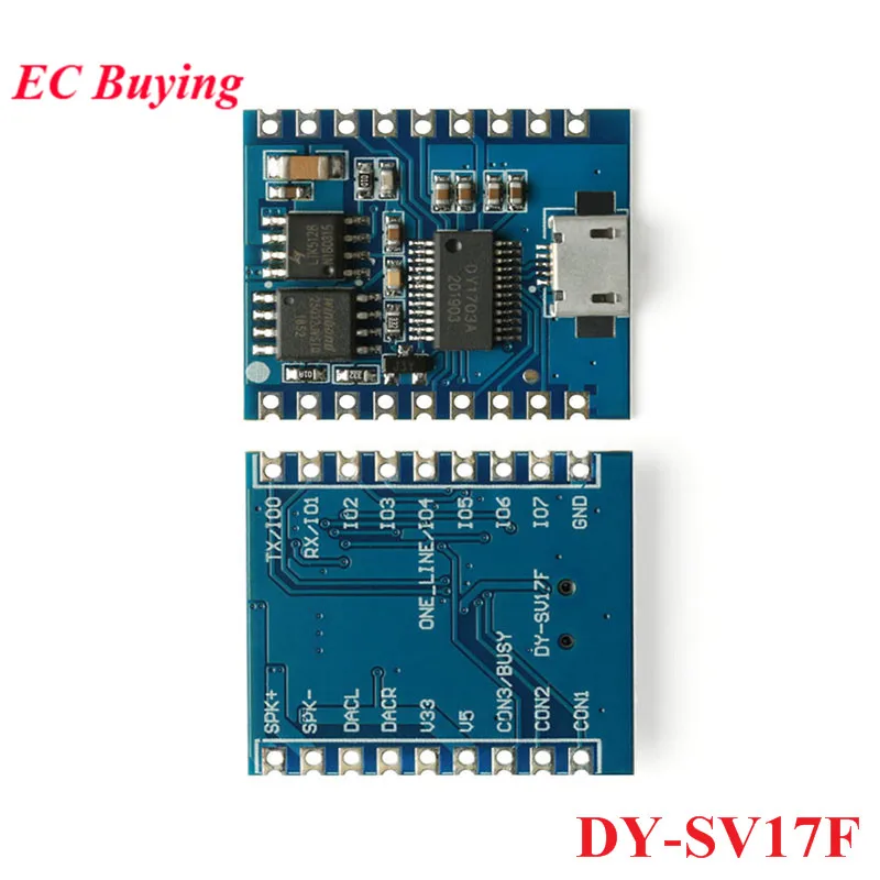 DY-SV17F DY-SV5W DY-SV8F DY-HV20T DY-HV8F Voice Playback Module MP3 WAV Music Player UART I/O Trigger Amplifier Board Module