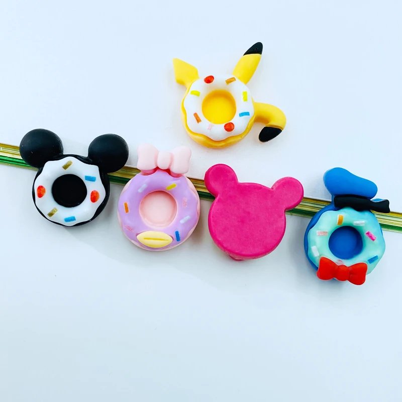 10 Pcs New Cute Resin Cartoon Animal Cake Series Flat Back Cabochon Scrapbook Kawaii DIY Embellishments Charm Accessories D22