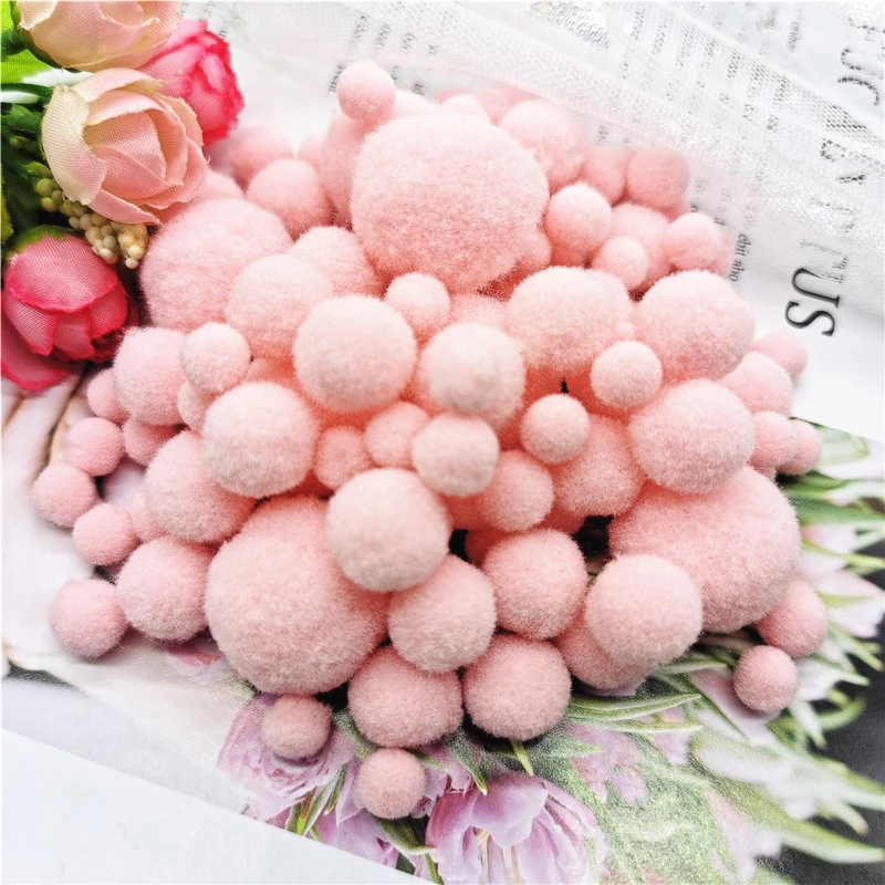 50g 10/15/20/25mm Mini Fluffy Soft Pom Poms Pompoms Ball Handmade Kids Toys Wedding Decor DIY Sewing Craft Supplies